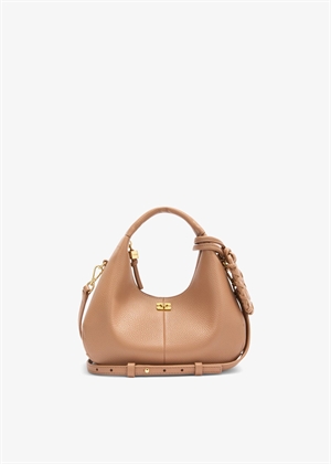 Hobo mini grained bag Tawny Birch C1040004 Ganni 